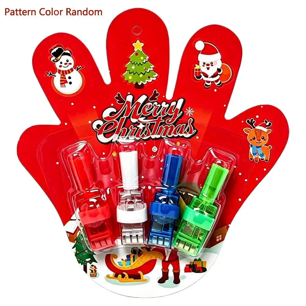 Christmas Projection Finger Light Random Pattern Xmas Party Prop Toy Blister Pack Holiday Decor Interactive Toy For Kids Gift