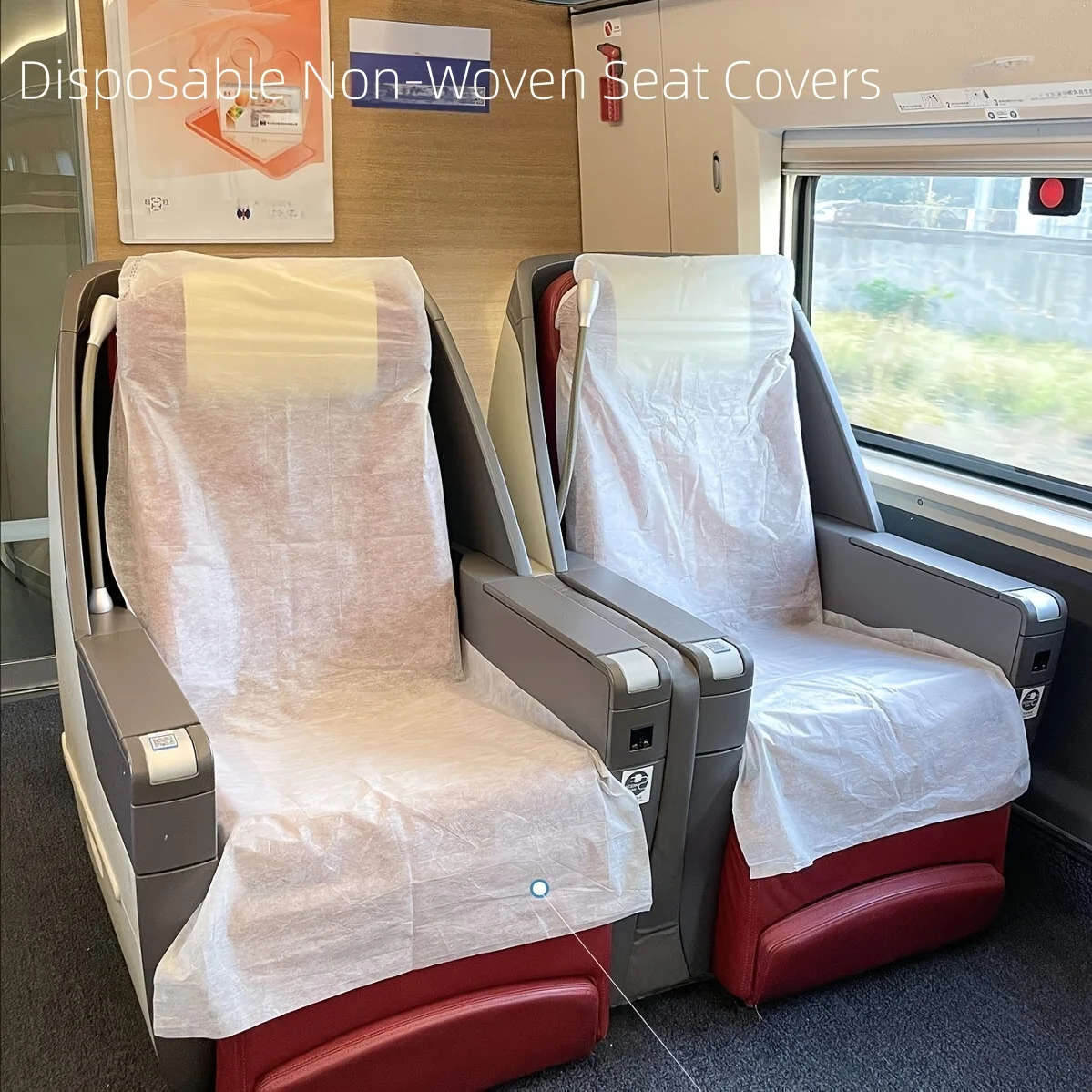 1/3/5/10pcs Disposable Non-Woven Seat Covers, High-Speed Rail/Train/Bus Universal Style, Thickened Breathable Non-Woven Material