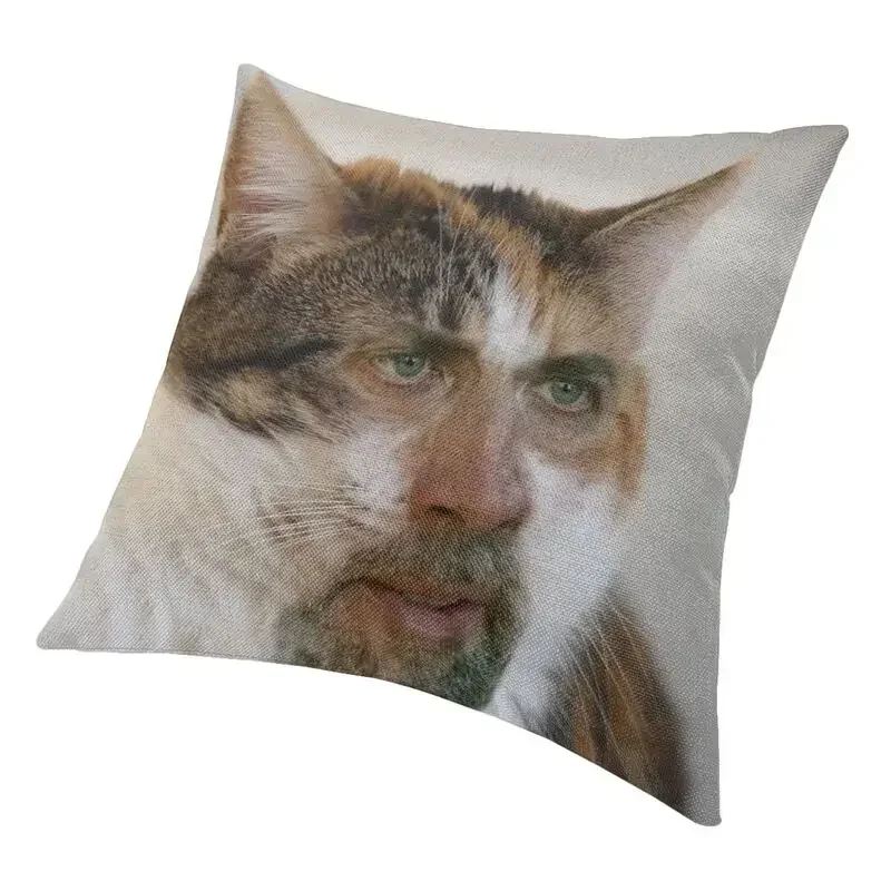 Nicholas Cage Cat Meme Throw Pillows Case Bedroom Sofa Home Decoration Cushions Cover Square Pillowcase Double-sided Printing