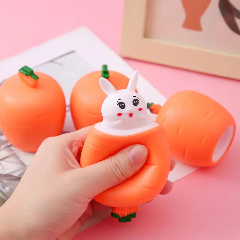 1-40 個イースターかわいいバニーストレス解消おもちゃニンジンウサギスクイーズボールパーティーフェスティバルアクティビティギフトフィジェット感覚遊びアイテム