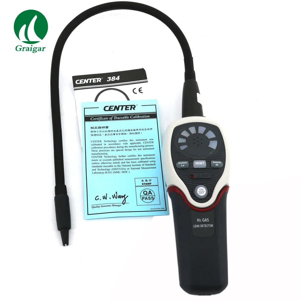 

CENTER-384 Digital Track Gas Leak Detector 5% Hydrogen (H2) + 95% Nitrogen (N) Refrigeration Detector