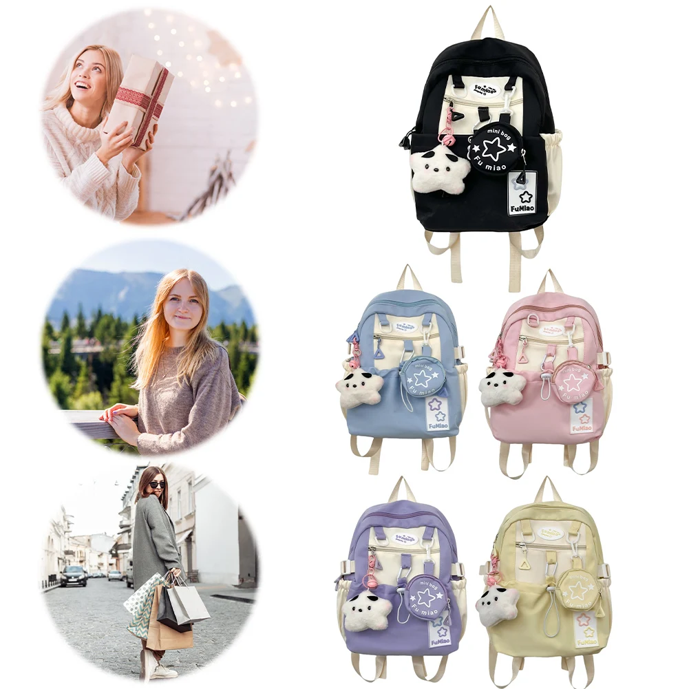 حقيبة كمبيوتر محمول لطيفة وجميلة مع حقيبة ظهر عصرية للسفر لطلاب المدارس الثانوية