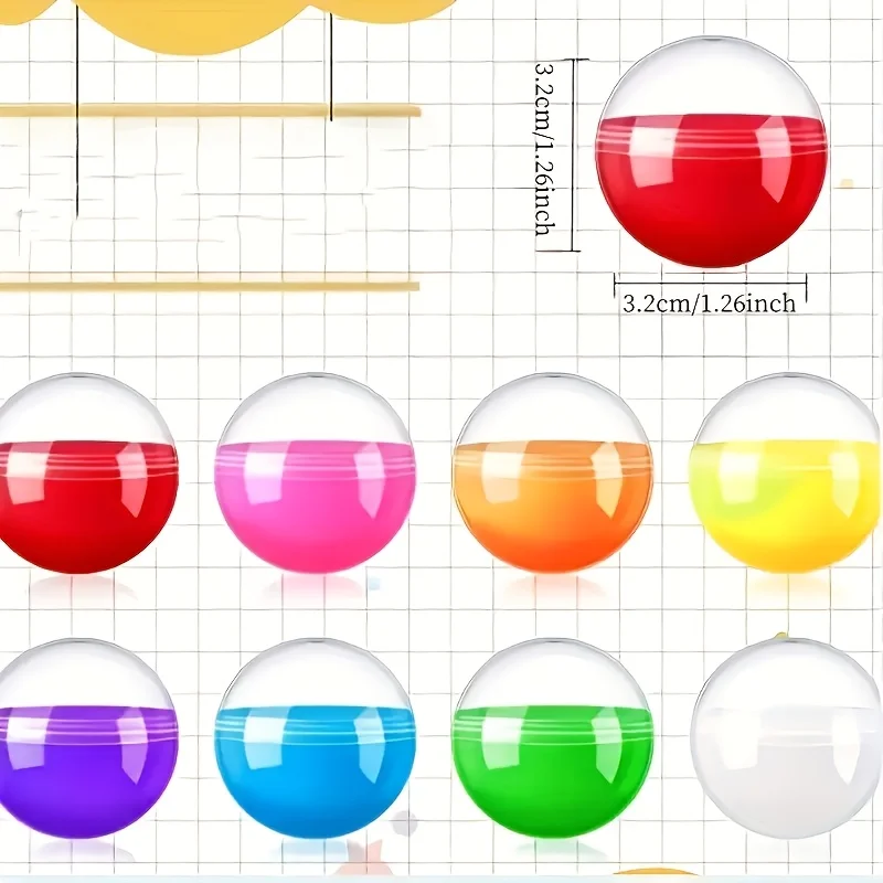 50/100pcs Empty Colored Macaron Gashapon Balls 3.2cm Random Color Plastic Game Balls for Gumball Claw Machine Prizes Party Favor