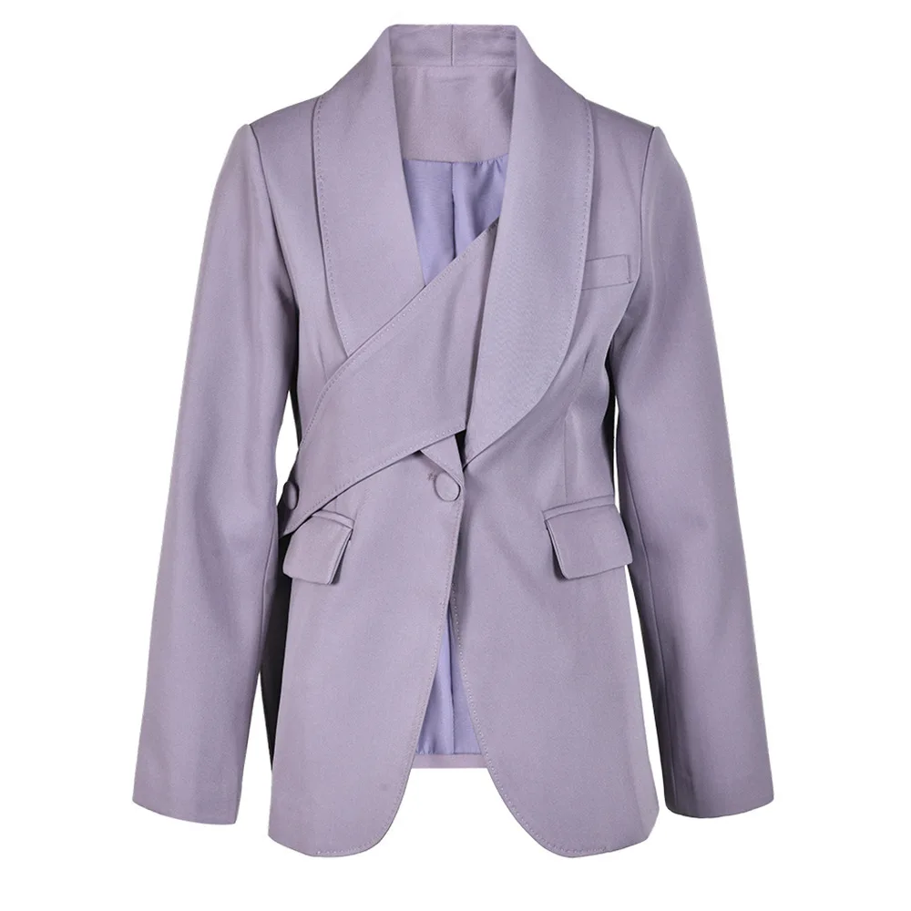 Tannt-Chaqueta asimétrica de retales para mujer, chaqueta morada elegante, moda Irregular, novedad de invierno, 2023