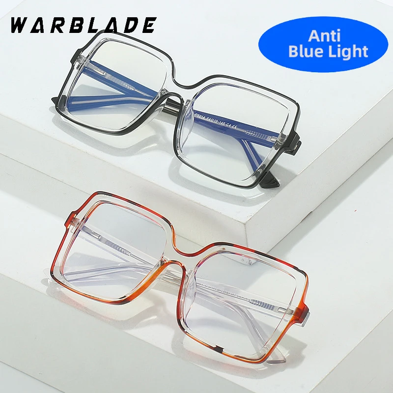 Vintage Square Anti-blue Ophthalmic Glasses For Women's Glasses Frame Brand Design TR90 Spring Hinge Computer Eyeglasses Female