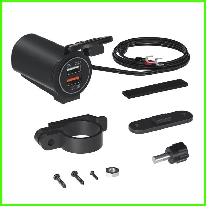 

Motorcycle-Modified Dual USB QC3.0 LED Voltmeter Display Quick Switch Dual USB Socket Accessories