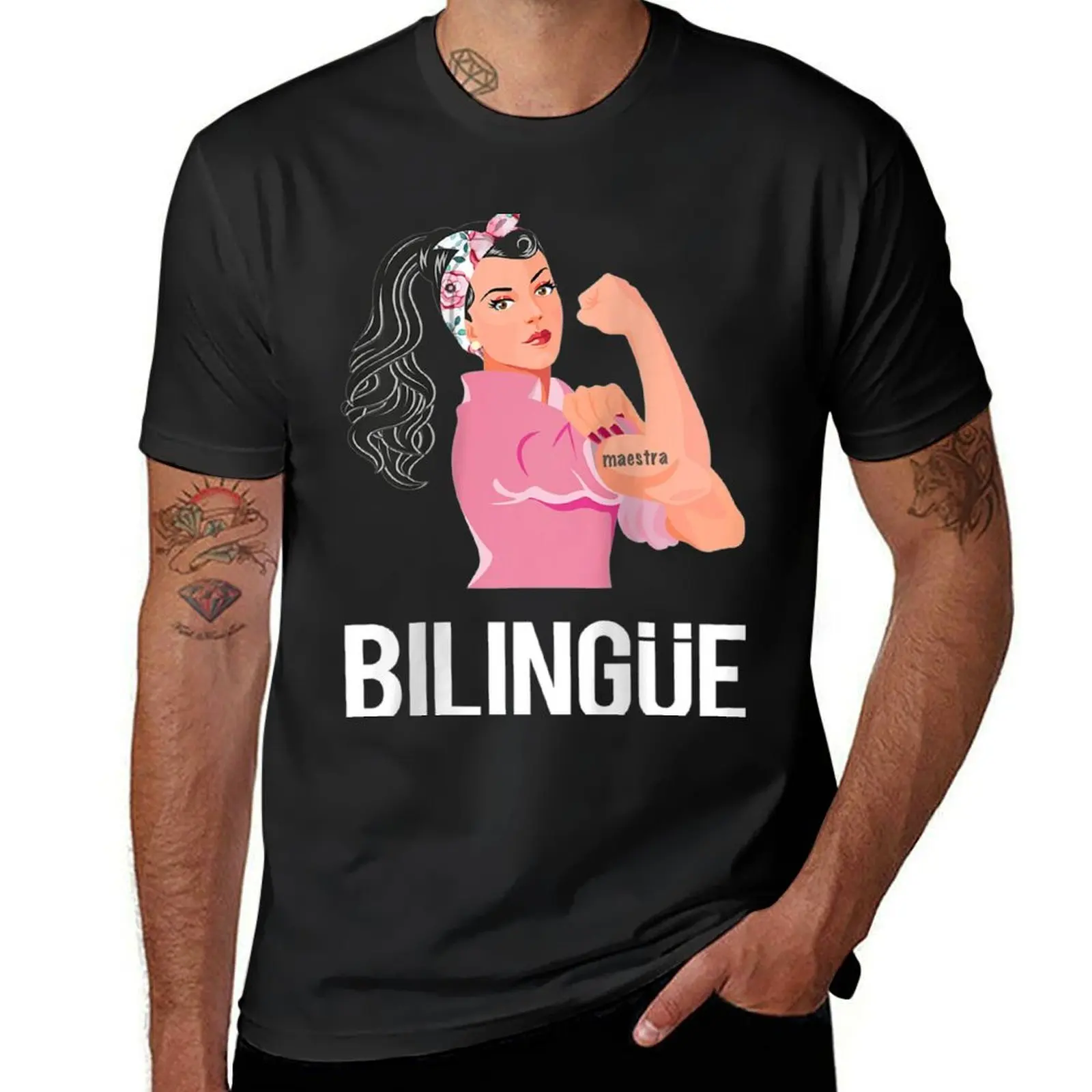 

Womens Maestra Bilingue Playera Spanish Teacher Gift Raglan Baseball Tee T-Shirt tops korean fashion black t shirts for men