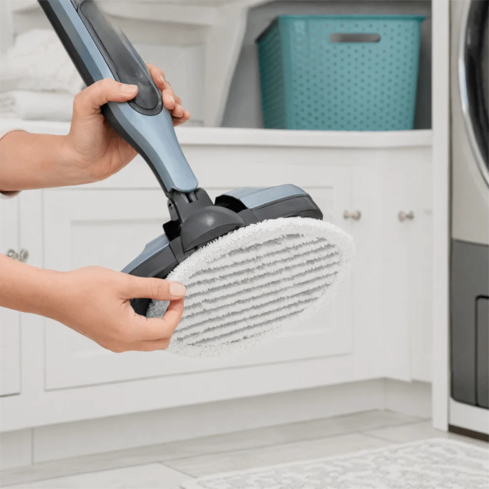 2PCS White Mop Pads Cotton and Fibers Microfiber Scrubbing Steam Mop Soft Stitched for Shark S7000 Series S7000AMZ S7001