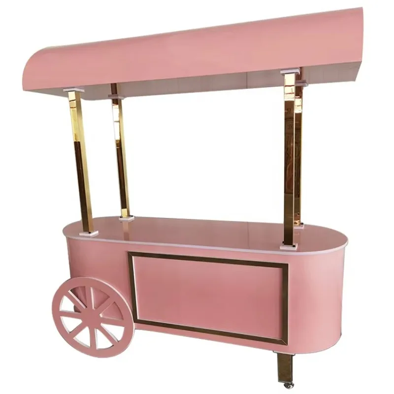 Pink Display Candy Cart Use For Wedding Party