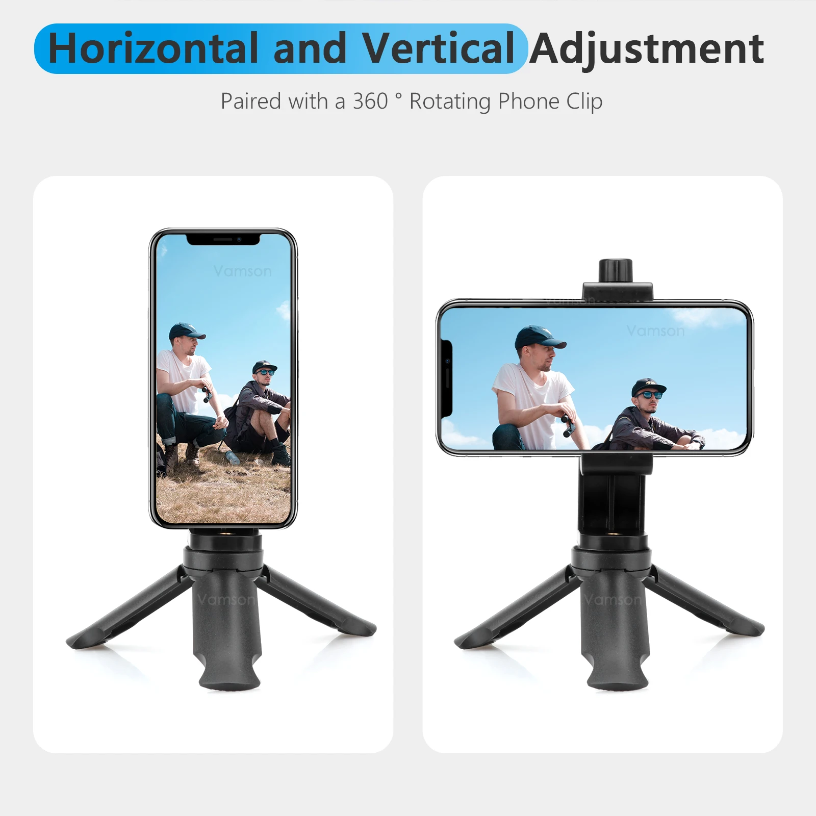 حامل مثبت الهاتف المحمول الصغير المحمول من Vamson لـ Gopro 11 10 9 Insta360 X3 DJI Action Camera Tik Tok Vlog