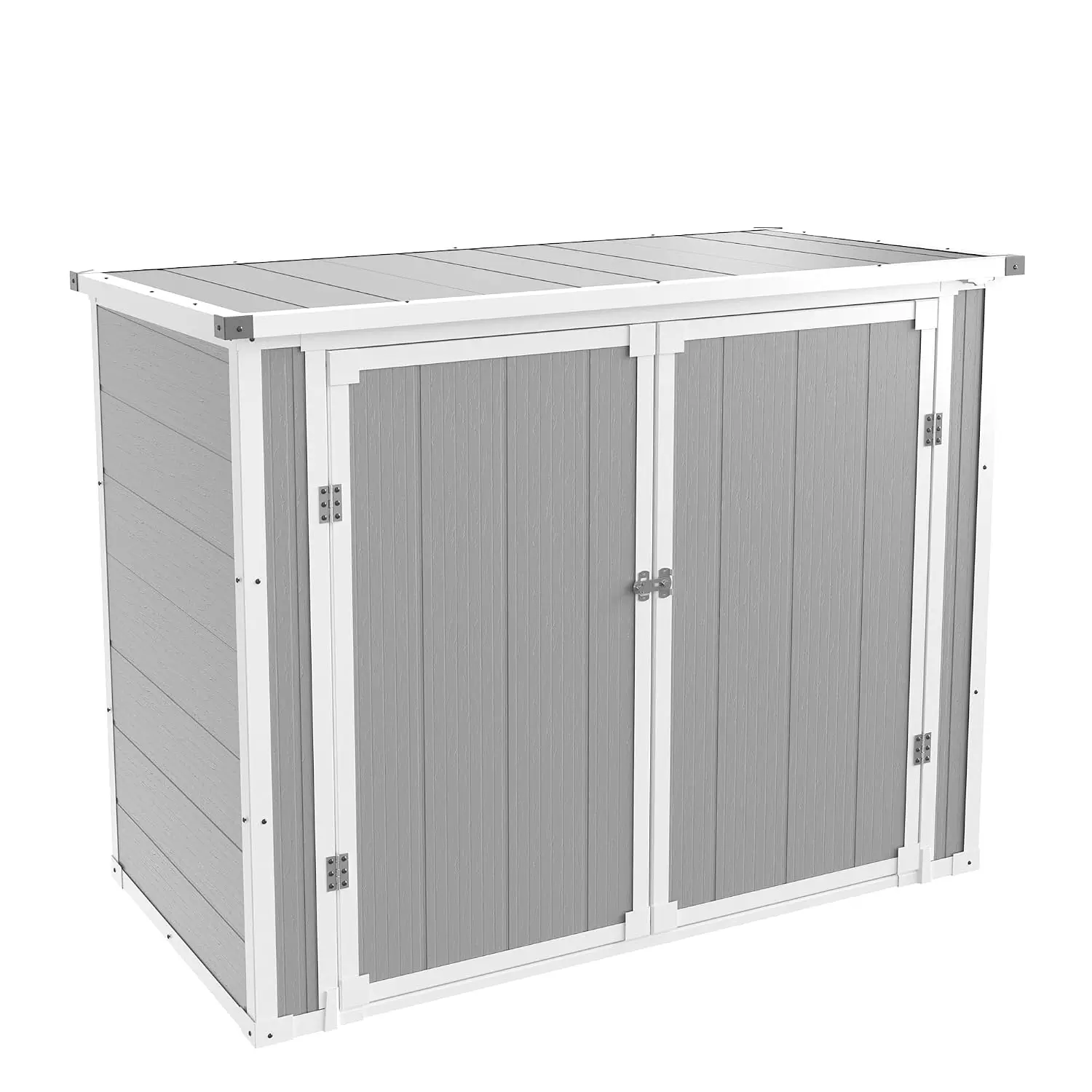 41 Cu.Ft Horizontal Resin Storage Shed with Floor Waterproof Lockable Door Patio Deck Box Outdoor Garden Container, Customized