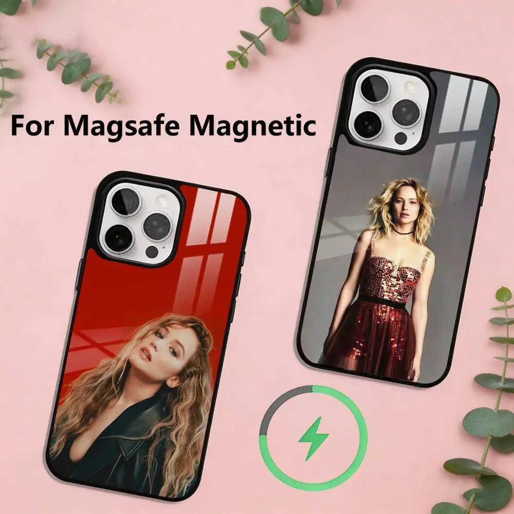 

Jennifer Lawrence Phone Case For iPhone17,16,15,14,13,12,11 Plus,Pro Magnetic with Magsafe Wireless Charging