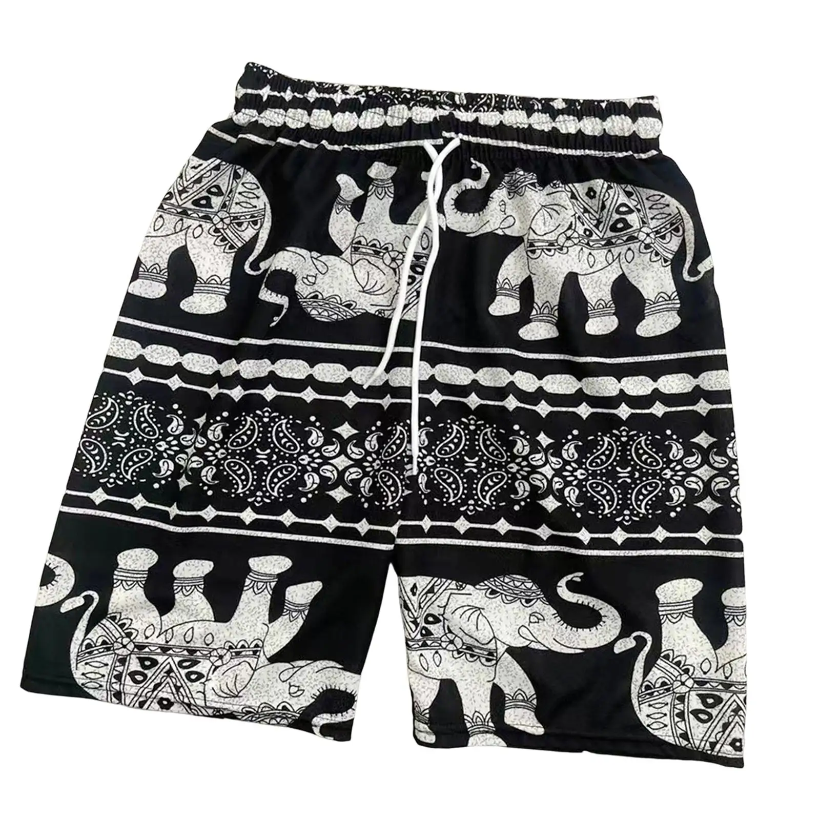 Dames Heren Strandshort Wijde Pijpen Losse Trekkoord Comfortabele Hippie Shorts Thailand Olifant Korte Broek Voor Wandelen Strand