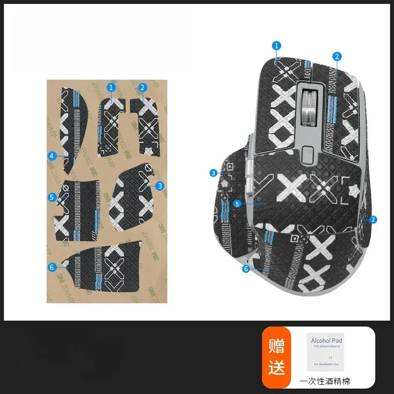 Sweat-Proof Anti-Slip Sticker Set Mouse Covers Foot Pads & Cleaner Included， For Logitech MX Master 3S