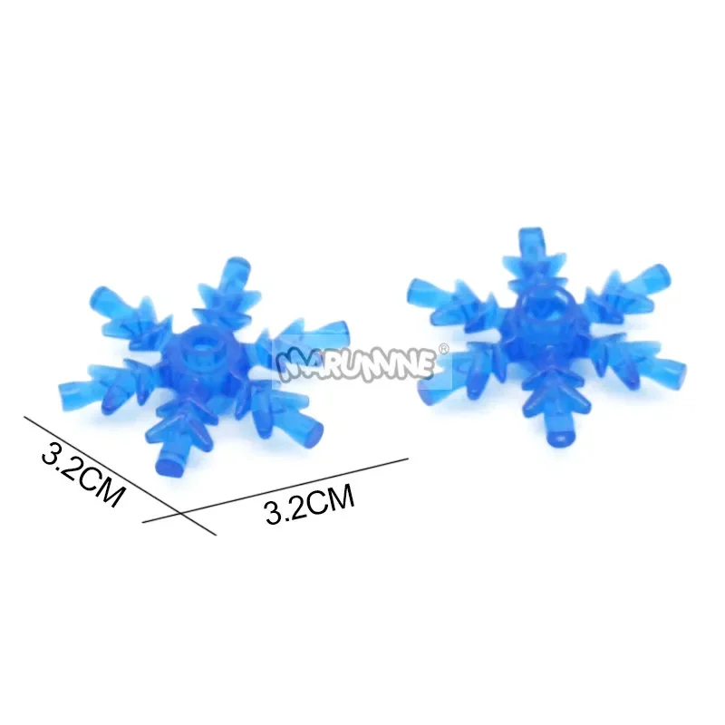 MARUMINE 100PCS 4x4 Belville Ice Crystal Snowflake Compatible With 42409 MOC Building Blocks Bricks Particles Castle Accessories