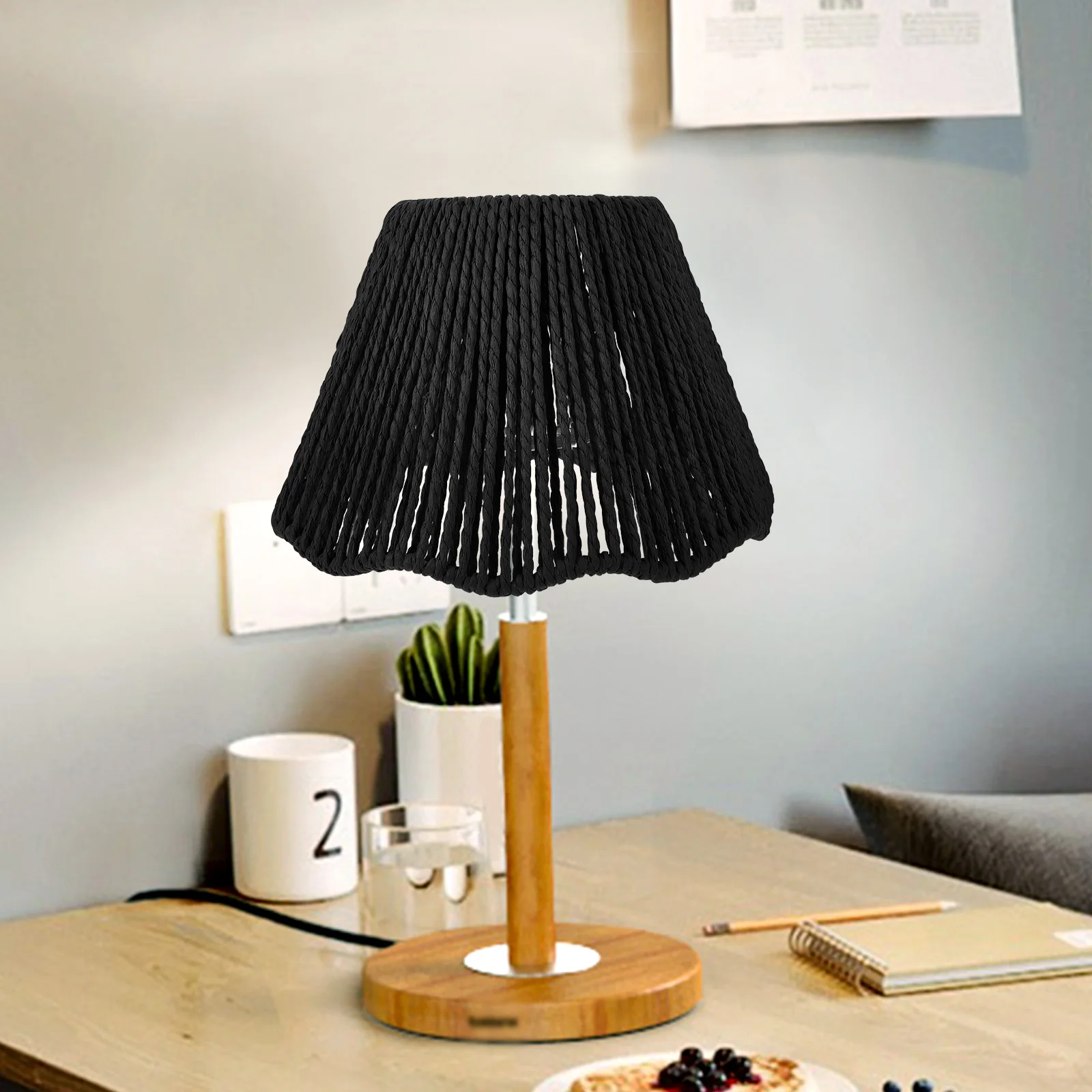 

Paper Rope Woven Lampshade Sturdy Lightweight Pendant Lamp Shade Ideal for Indoor Decoration Restaurant Cafe Hanging Light Cover