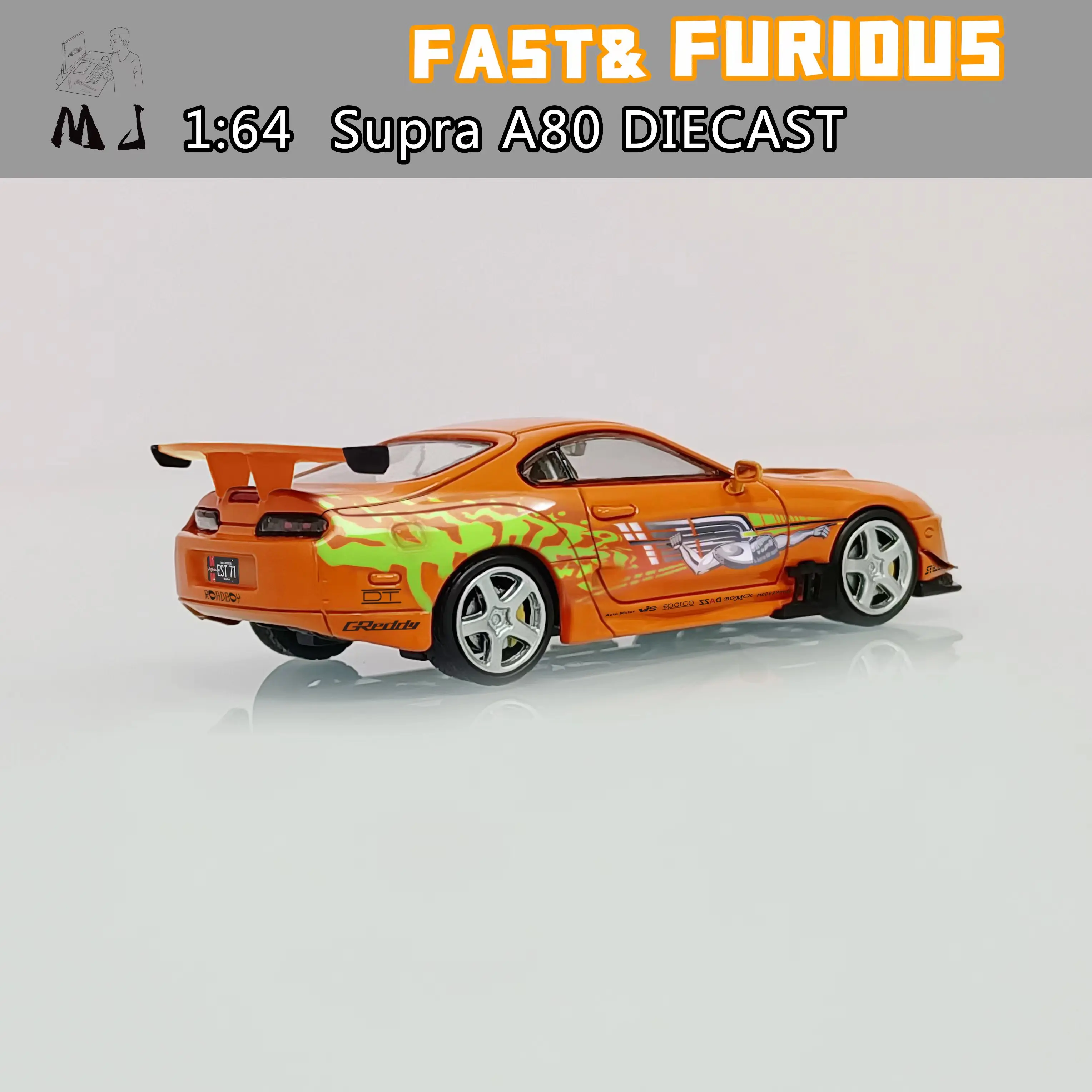 Modèle de voiture moulé sous pression, Pré-commande, Orange, MLLF, 1:64, Supra, A80, FNF