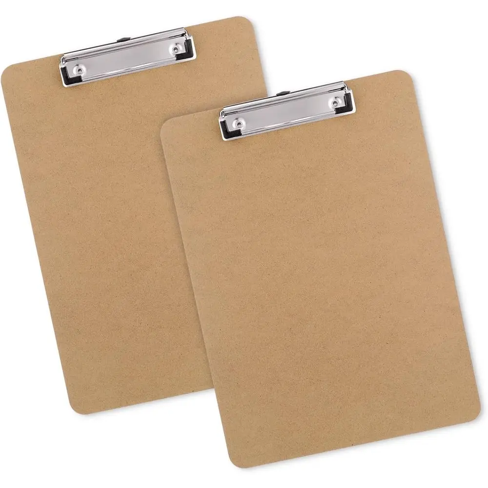 

Set of 2, 8.5x11 Letter Size Hardboard Clipboards with Low Profile Clips, Ideal for Classroom, Students, and Office Supplies