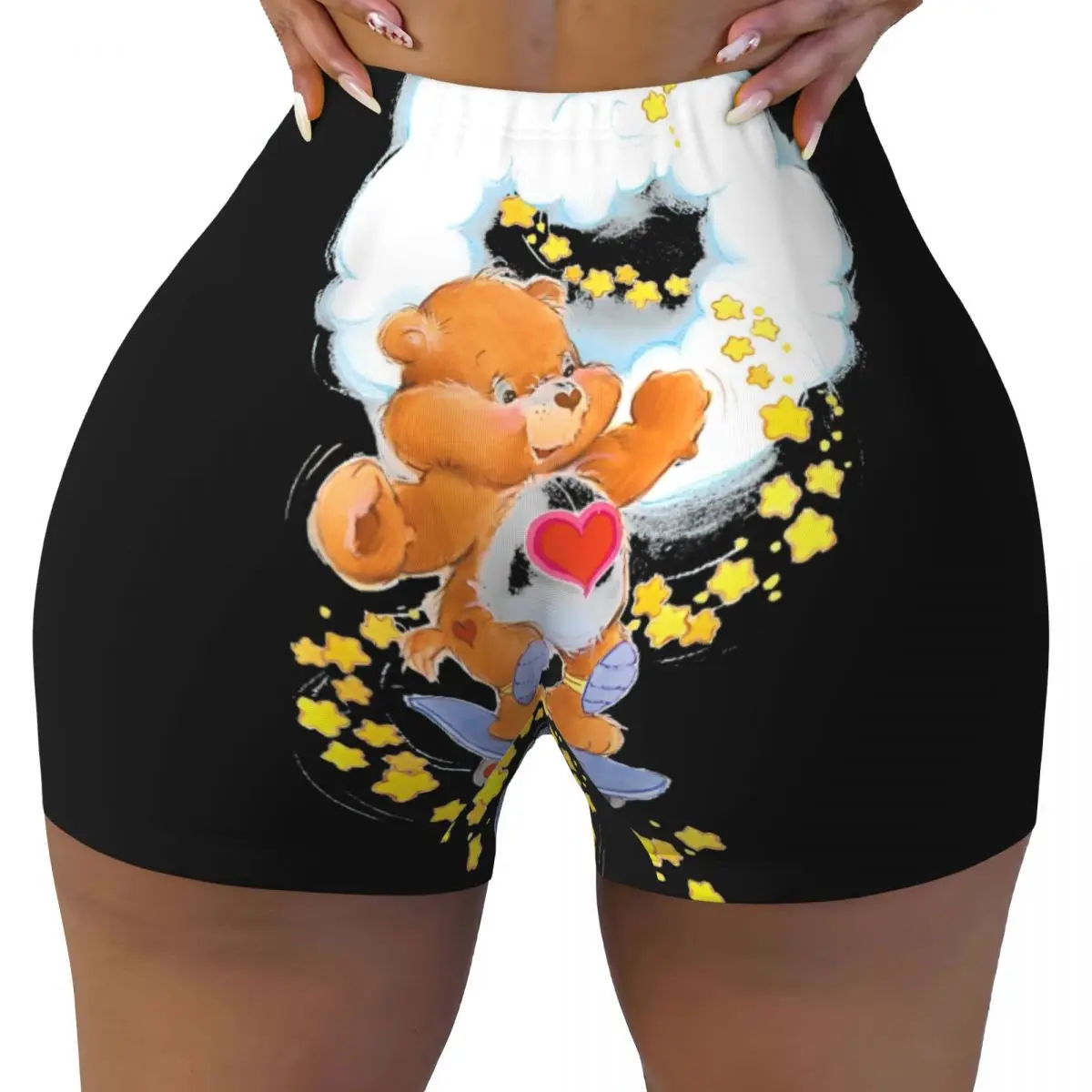 

Care Bears Tenderheart Skateboarding Bear Yoga Shorts Woman Lift Sports Fitness Workout Gym Pants