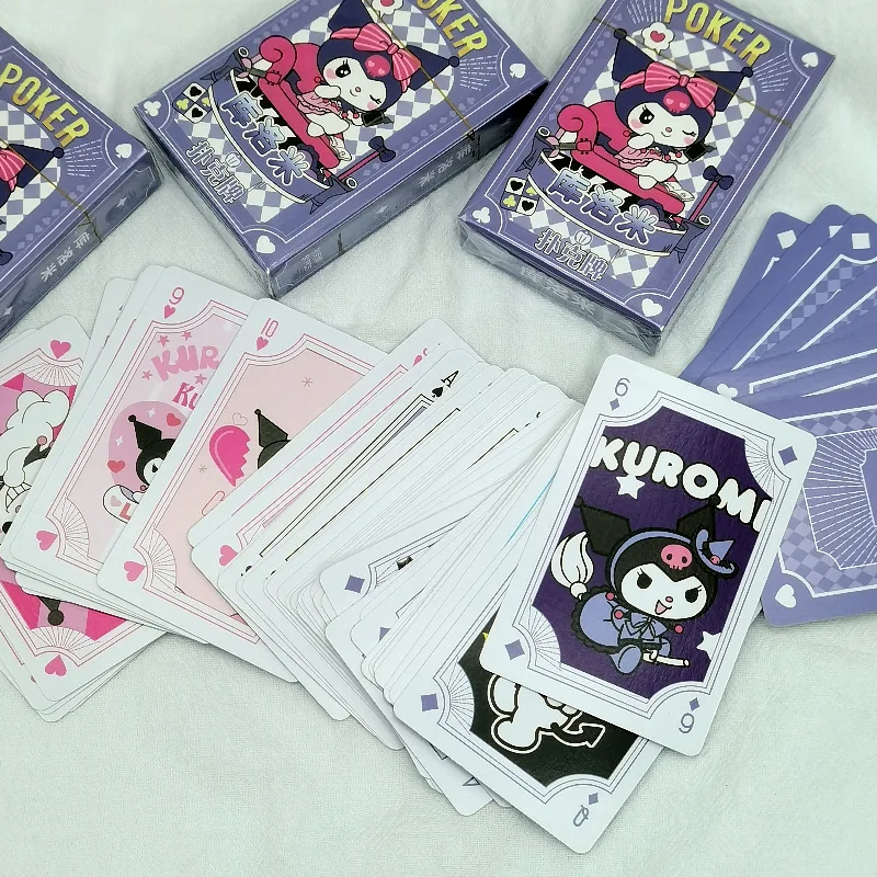 Sanrio Playing Card Kawaii Anime Cartoon Kuromi Hello Kitty Melody Cinnamoroll Print Playing Entertainmen Card Toy Kids Gifts