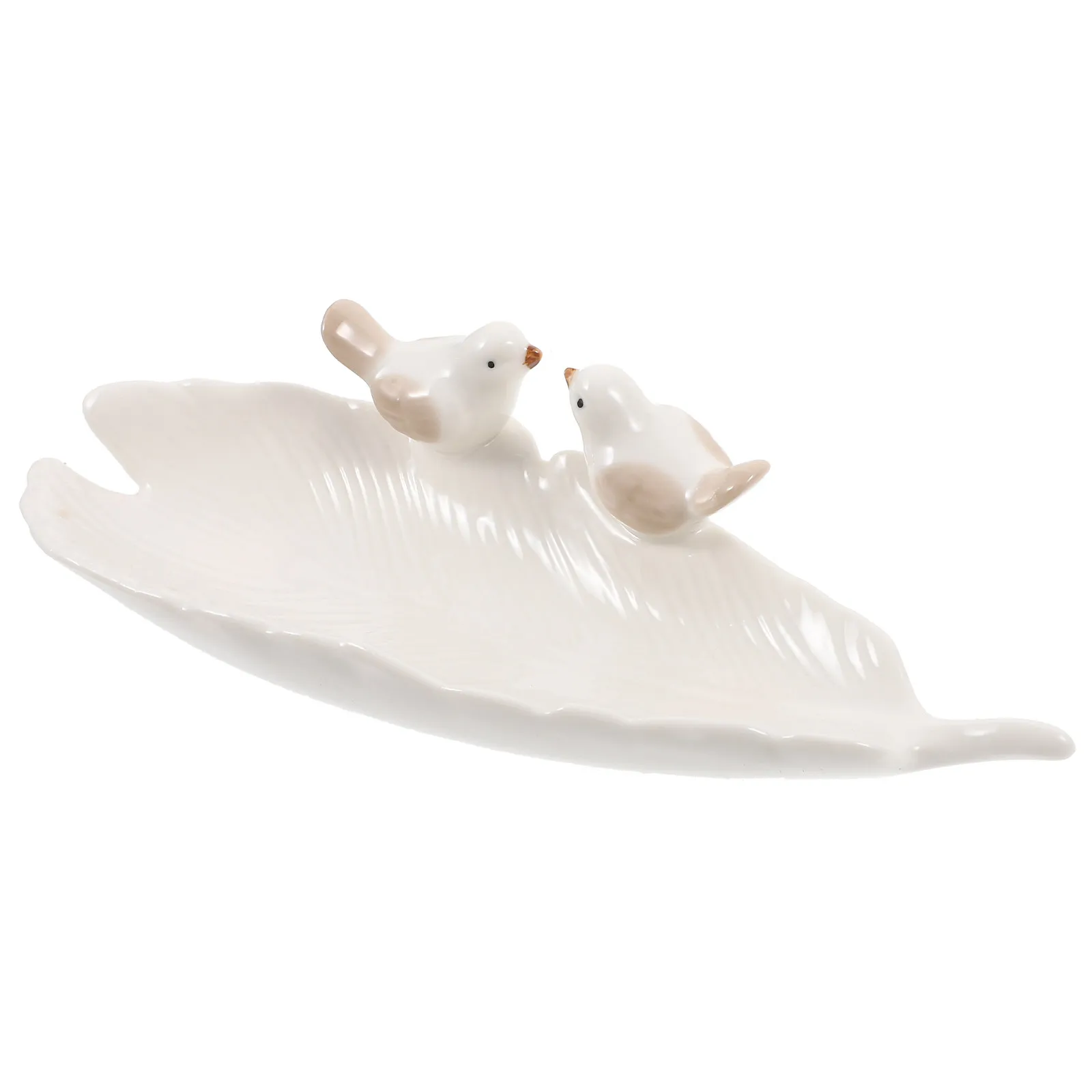 Fashionable White Ceramic Jewelry Plate Stylish Trinket Tray for Earrings Necklaces Rings Bracelets Anklets Lenses Hair Bands