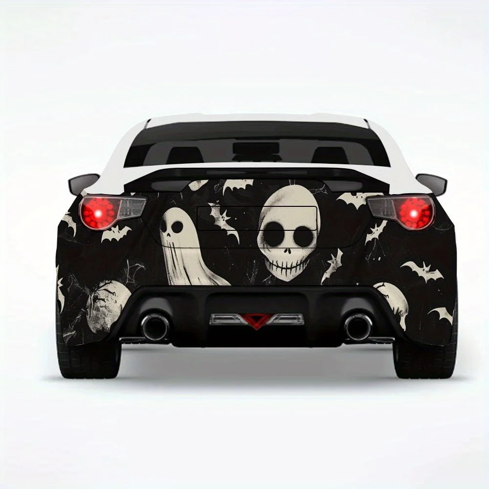

Автомобильная наклейка Ghost, Spooky Vibe, виниловая наклейка на заднюю часть автомобиля, водонепроницаемые самоклеящиеся виниловые наклейки для хвоста и бампера автомобиля, декабрь