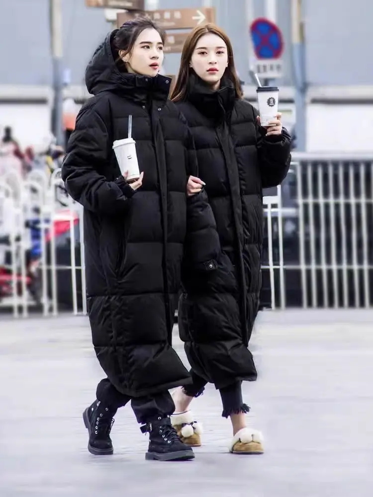 

Autumn Winter Jacket Womens Vintage Warm Coat Female Hooded Cotton Jacket Warm Thicken Long Parkas Oversized Loose Paraks C249