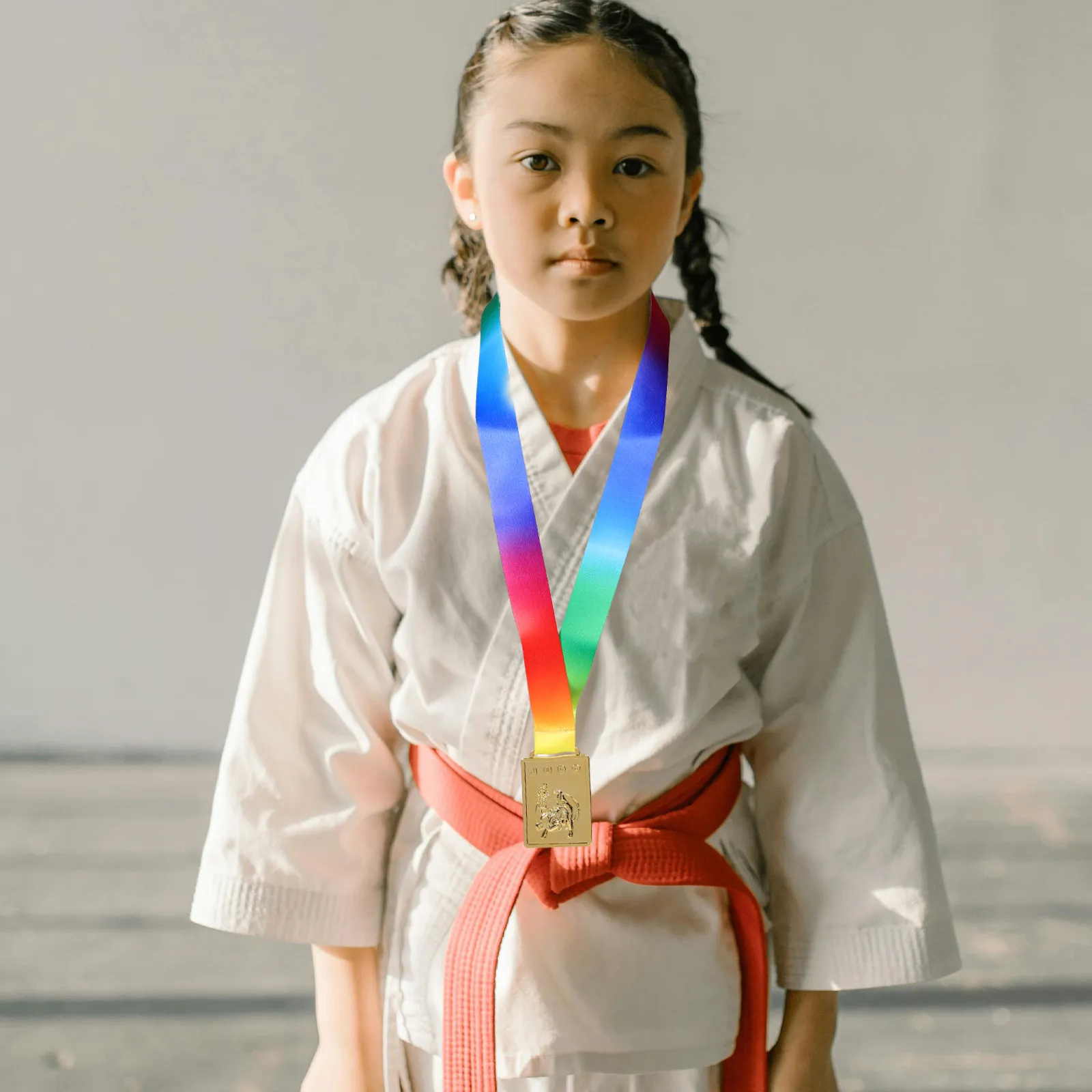 2Pcs Gold Judo Award Medals Rectangular Metal Championship Prize Student Reward Medal for Sports Events Gold Medals Metal