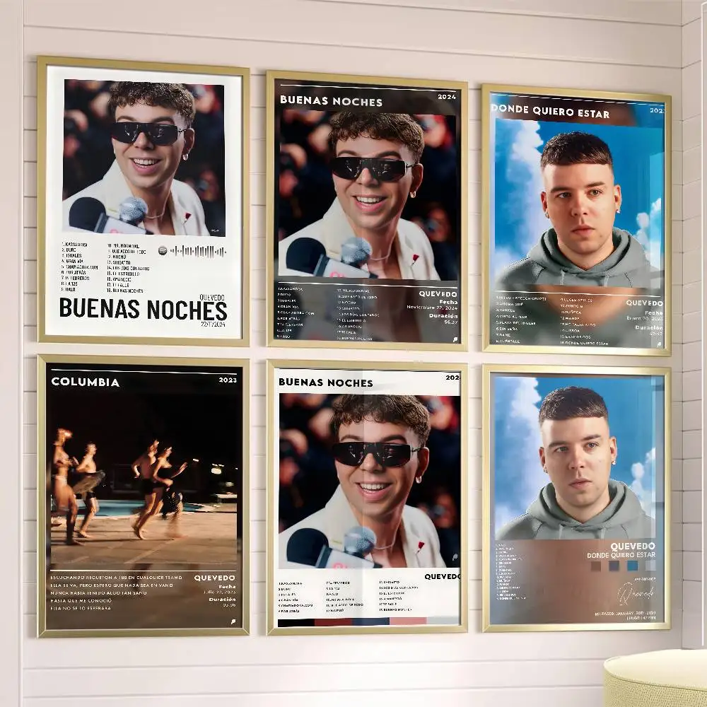 Pósteres de portada de álbum OUEVEDOS, pegatinas de papel impermeables, cafeterías, bares y salas de estar