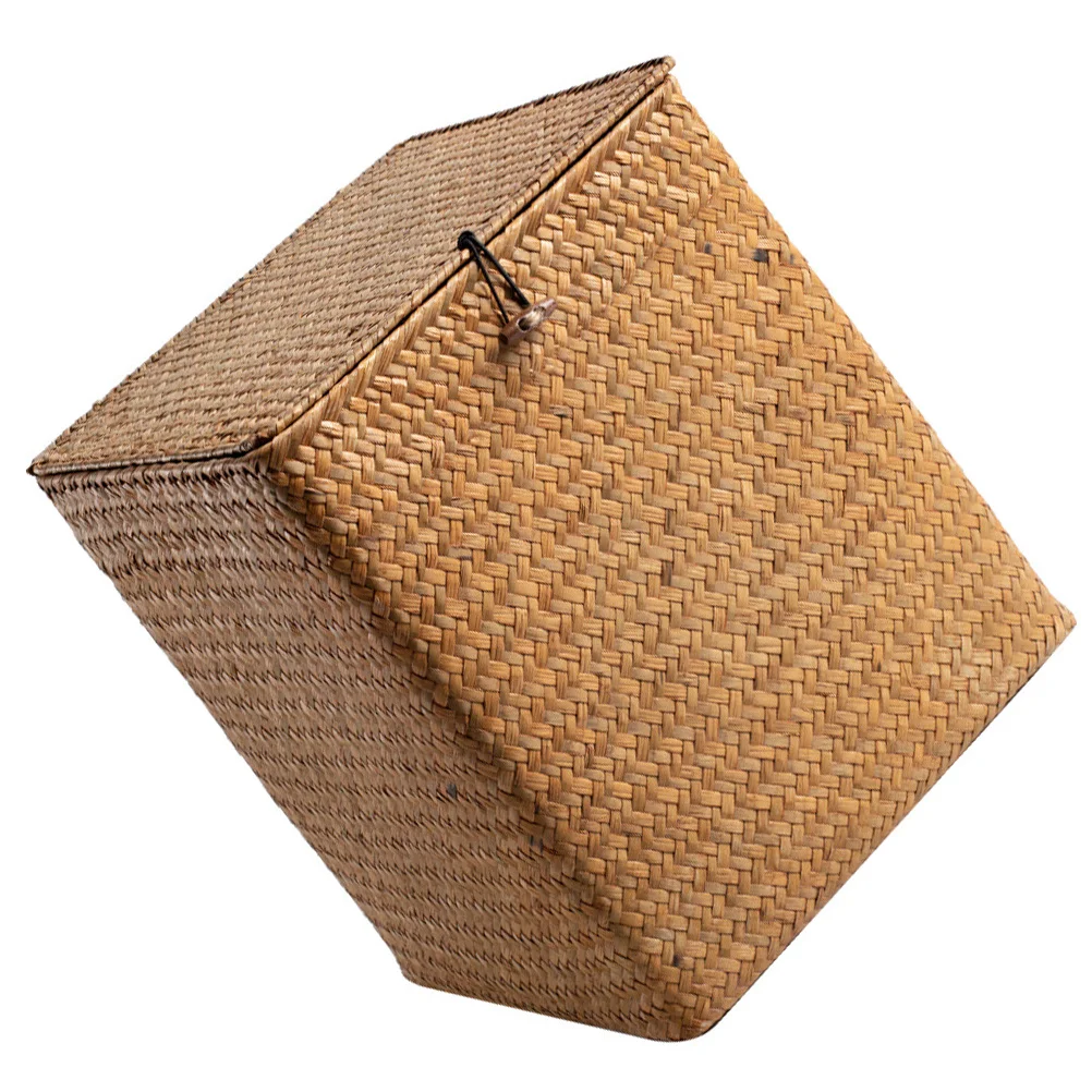 

Large Capacity Woven Storage Basket Straw Handwoven Case For Home Organization Picnic Basket Flower Organizer Vintage