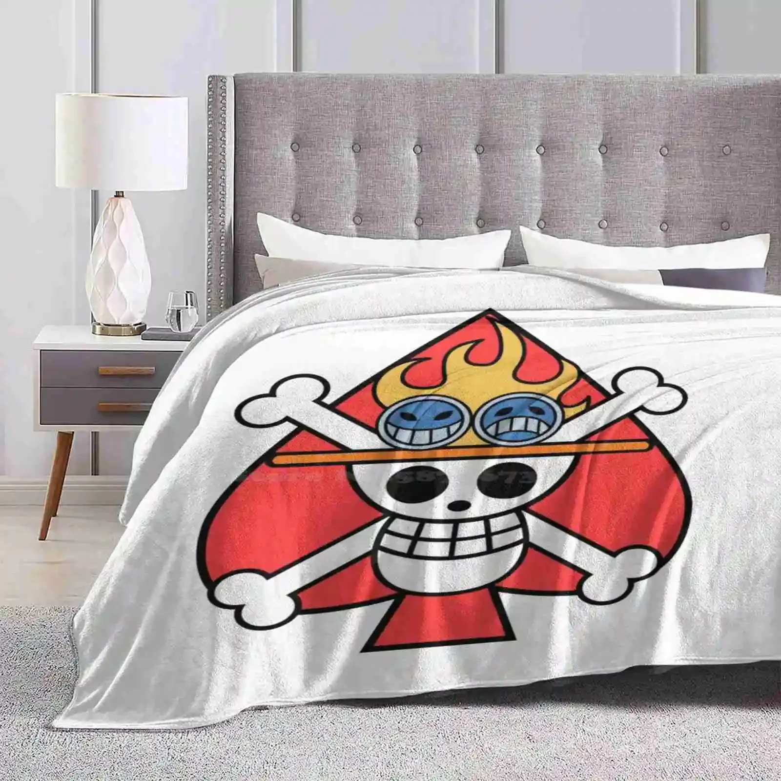 Jolly Roger Ace Soft Warm Throw Blanket Ussop Ace Nami Robin Luffy Zoro Chopper Franky Brook Sanji Jinbe Mugiwara A Piece