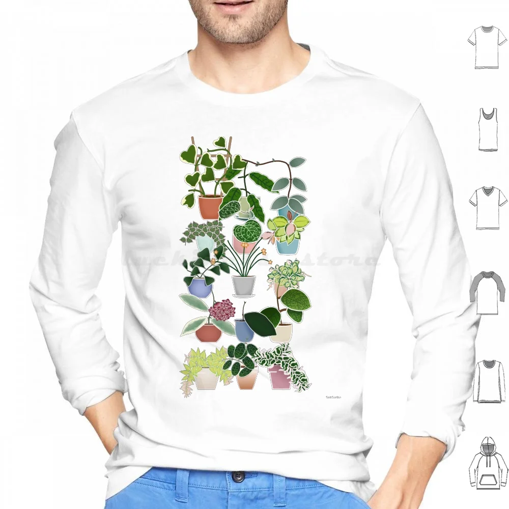 Sudaderas con capucha Hoya de manga larga, Plantas de interior Hoya, Amante de las plantas, Kawaii, Adicta a las plantas, Mamá de plantas, Cuarentena, Hoyamygosh