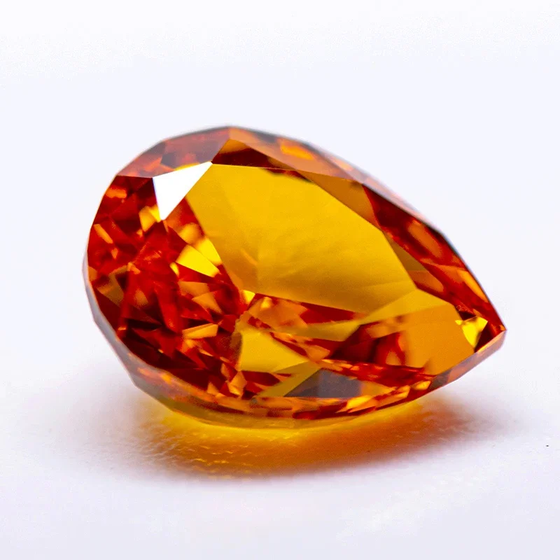 

Cubic Zirconia Crushed Ice Cut Orange Color Pear Shape Charms Beads for Diy Jewelry Making Pendant Ring Materials No Certificate