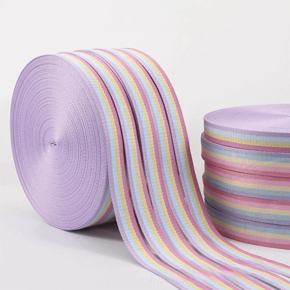 Thick Rainbow Webbing Heavy-duty Colorful Climbing Frame Webbing 2.5 cm/3.2cm 45m Rainbow Webbing Strap