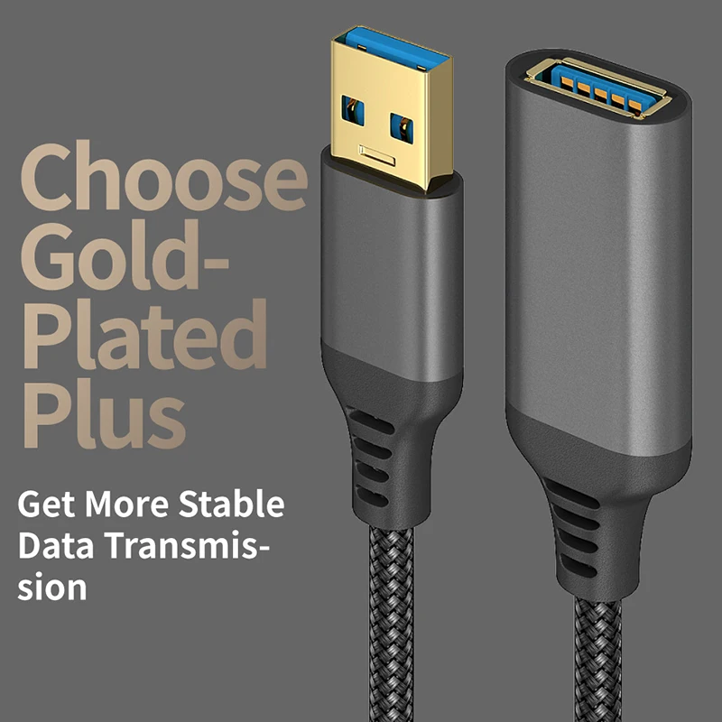 UTHAI nylonowy tkany kabel USB 3.0 męski wysokiej prędkość transmisji kabel do transmisji danych do komputera dysk twardy przedłużacz do drukarki
