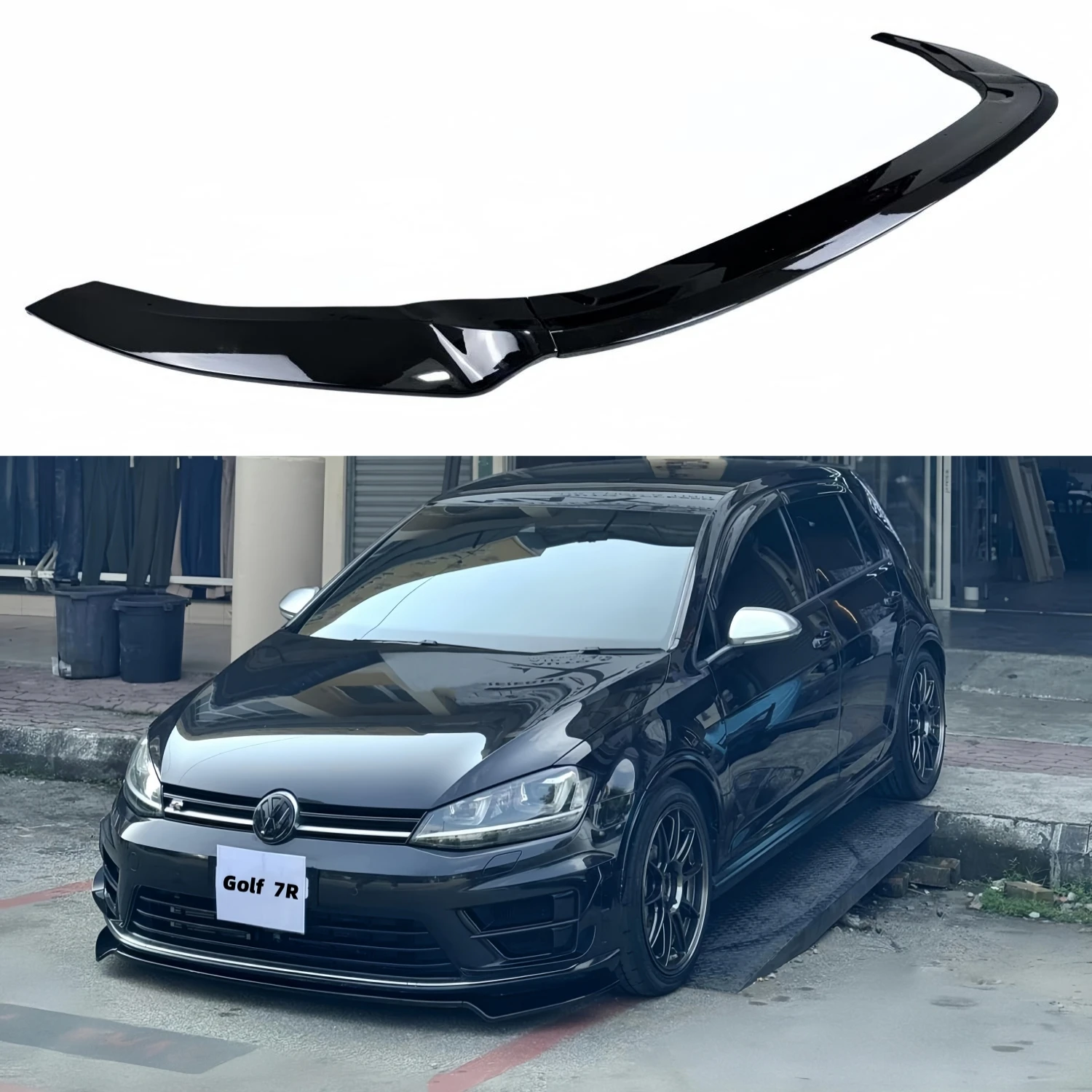 Gloss Black Maxton Style Car Front Bumper Lip Splitter For VW Golf Mk7 Golf7 R R-line 2012 2013 2014 2015 2016 Tuning Bodykits