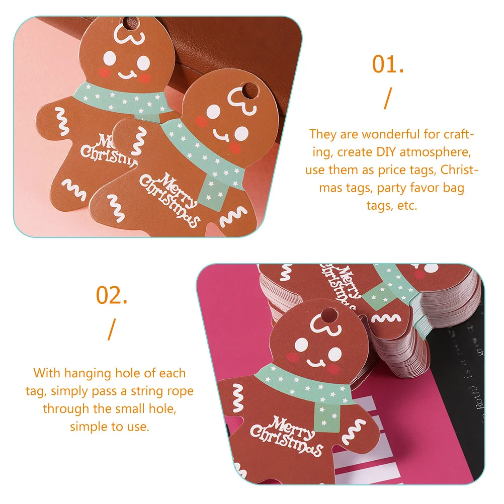 100 قطعة هدية الكريسماس كرافت ورقة معلقة العلامات لحفلة عيد الميلاد Diy بها بنفسك لوازم الحرفية تسمية اسم العلامات يعرض حقيبة زجاجة النبيذ