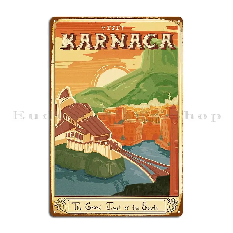 Dishonored 2 Karnaca Travel Metal Plaque Poster Funny Home Club Design Pub Tin Sign Poster