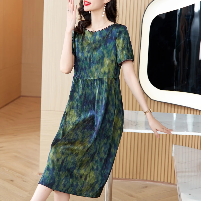 

Summer Women Satin Vintage Luxury Bodycon Dresses 2025 Office Lady Floral Silk Midi Dress Elegant Casual Night Party Vestidos