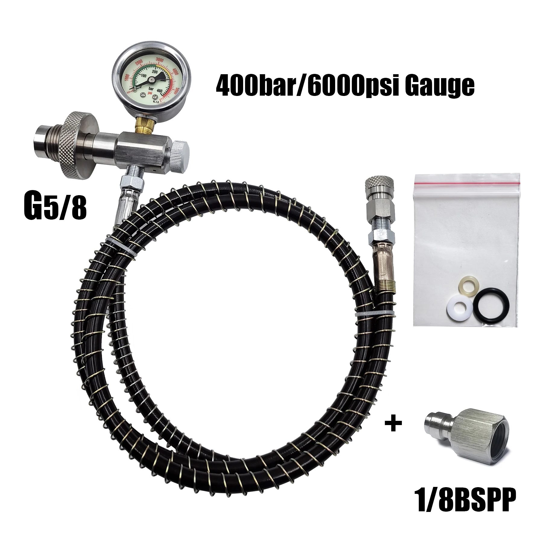 High Pressure Air G5/8 Fill Station Refill Filling Connector DIN Adapter Valve Big Tank To Small Cylinder Bottle Stainless Steel