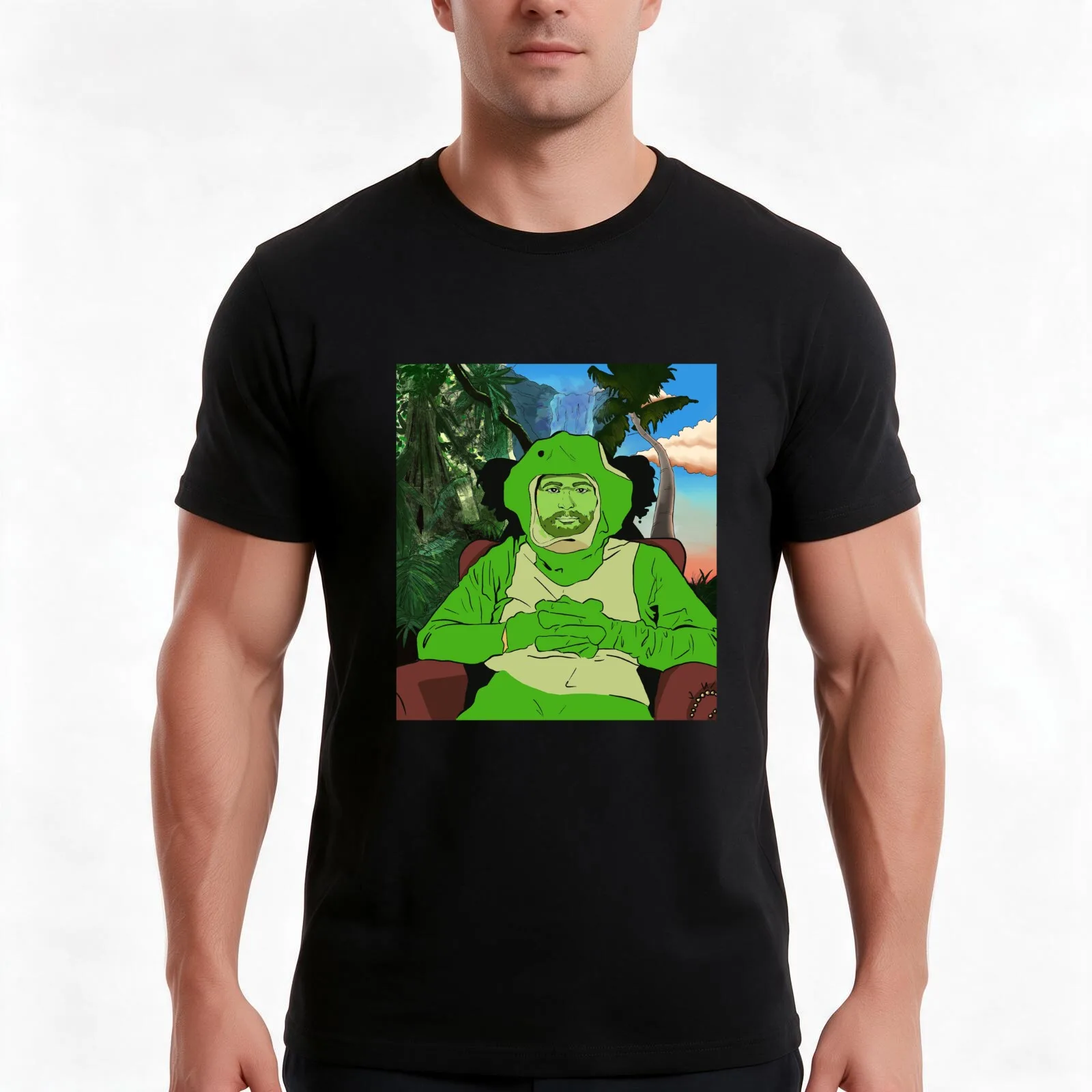 Therapy Gecko T-Shirt, Summer Casual Cotton Tee, Oversized Streetwear Tops, Vintage Graphic Print, Loose Fit Short Sleeve