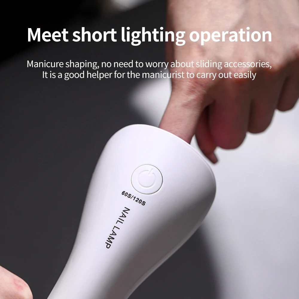 LINMANDA-Lámpara LED de mano para secado de uñas, Mini lámpara recargable para manicura, secador de uñas para uñas de Gel, portabilidad, arte de uñas