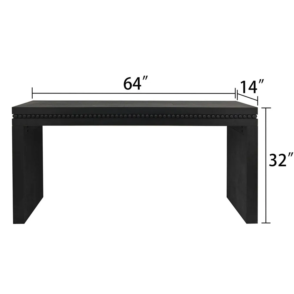 Console Table Long Sofa Table Behind Couch with Real Wood Beads Decoration