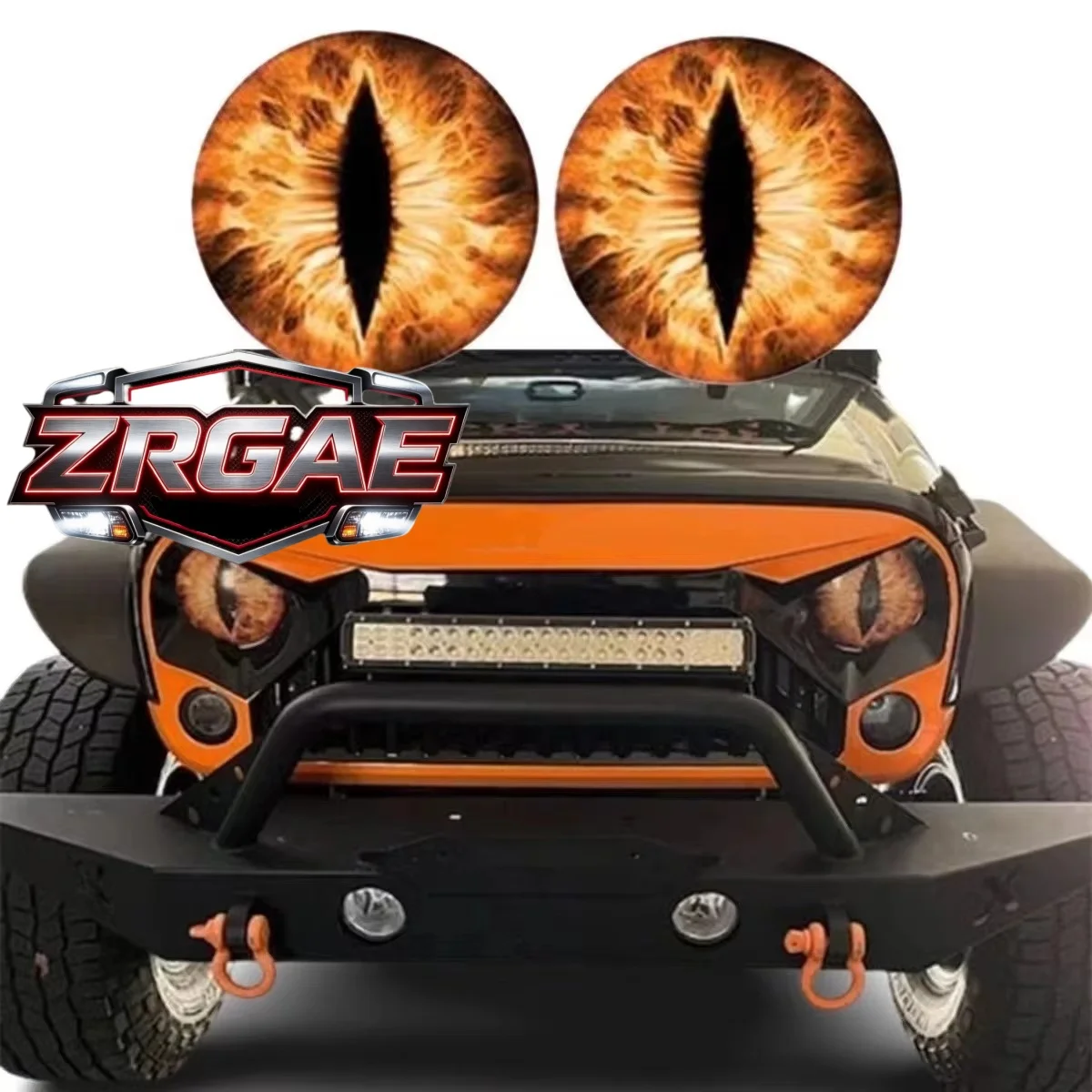 2Pcs Monster Devil Eyes Car Headlight Decals Waterproof Vinyl Stickers Motorcycle SUV Truck Window Body Halloween Decor