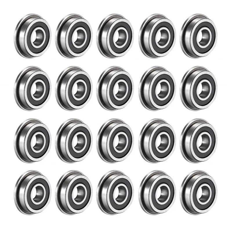 

20Pcs F695-2RS Bearing 5X13x4mm Flanged Miniature Deep Groove Ball Bearings F695RS For VORON Mobius 2/3 3D Printer