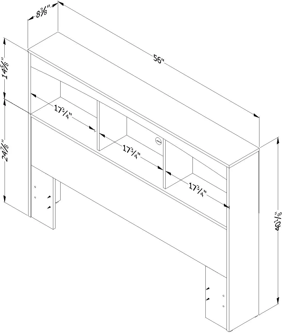 Shore Step One Bookcase Headboard, Full, Pure White