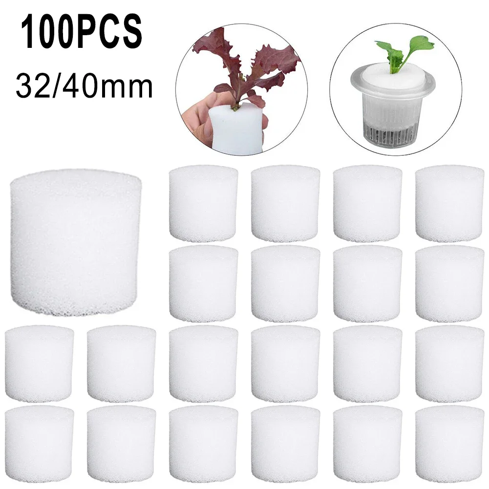 100PCS Soilless Hydroponic Sponge Garden Vegetable Soilless Planting Sponge Nursery Pots Foam Plants Root Fixed Sponge