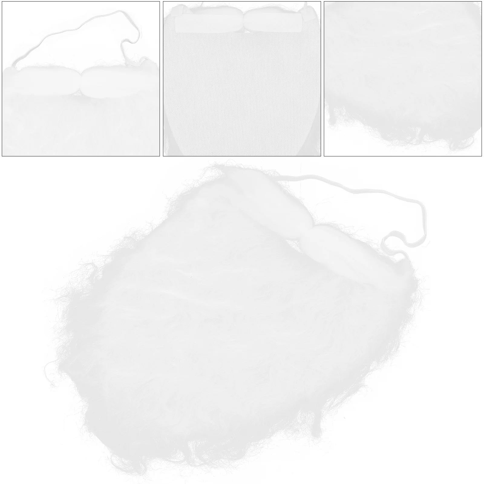 

10Pcs Performance Props Beard Santa Faux Super Large Dense Lightweight Christmas Cosplay Party Prop Adjustable Beard
