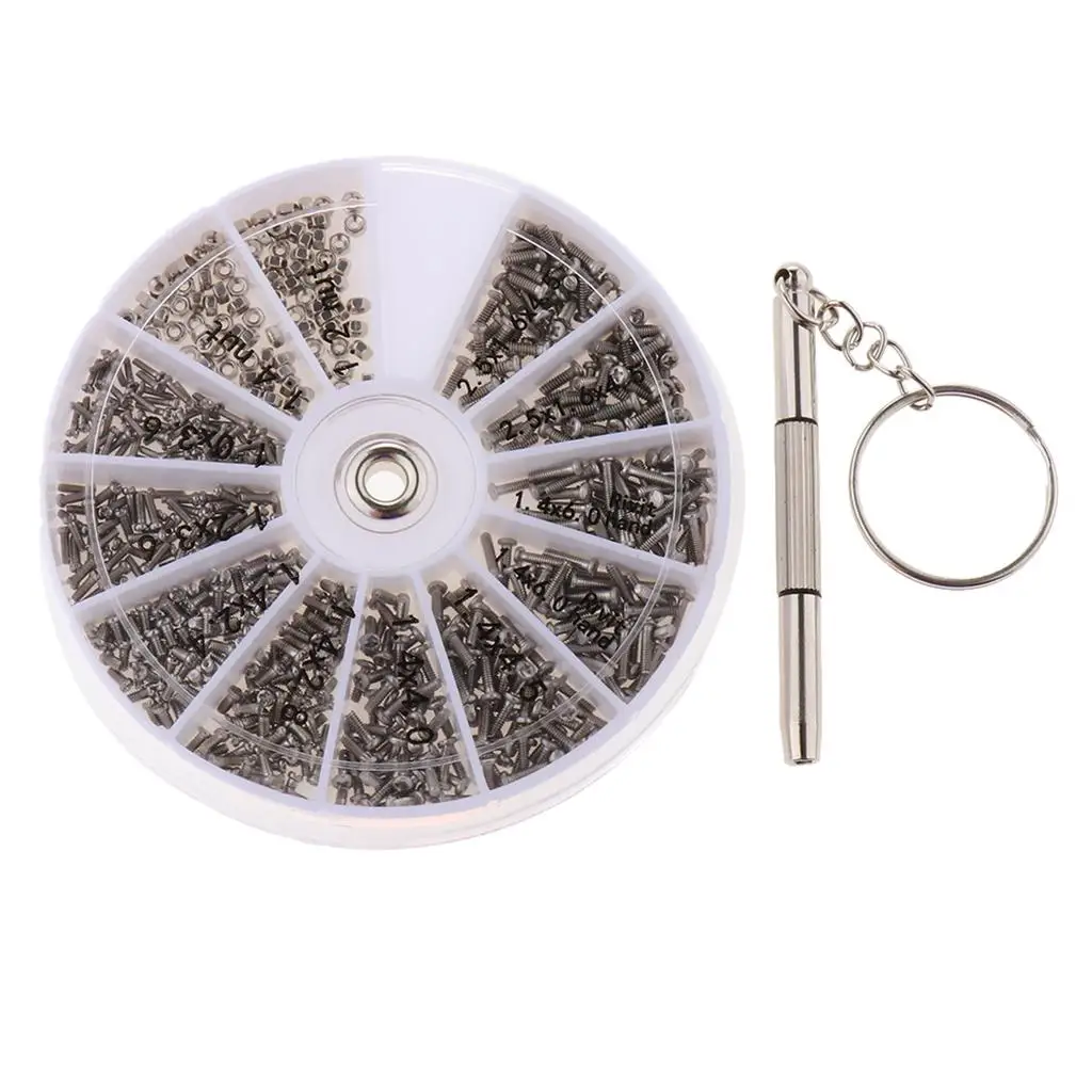 Eyewear Repair Tools Stainless Steel Screws Nuts Kit Micro Driver Set for Glasses Metal Watches Electronics DIY