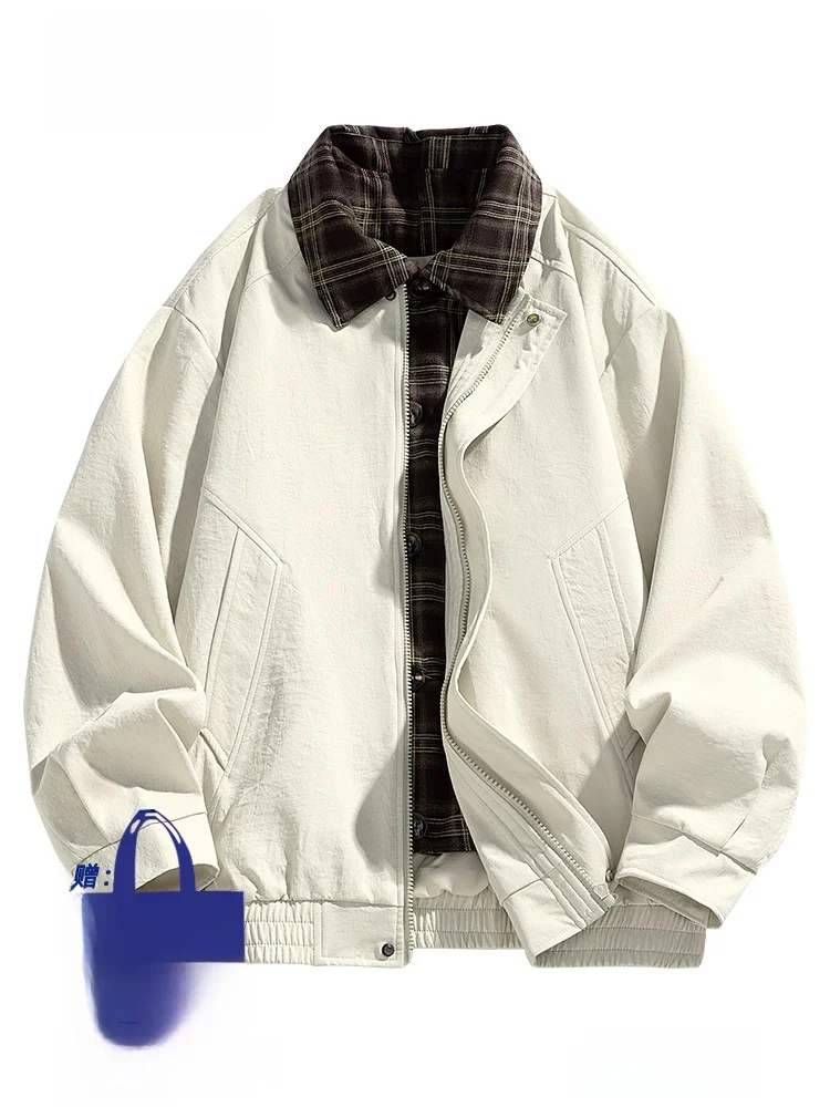 

Wassup Erika Brown Jaet Men's Spring Casual id Coat Casual Versatile Collar Haome Top Breathable Polyester Fiber